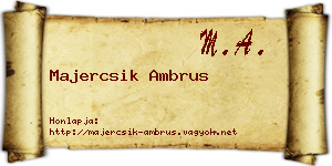 Majercsik Ambrus névjegykártya